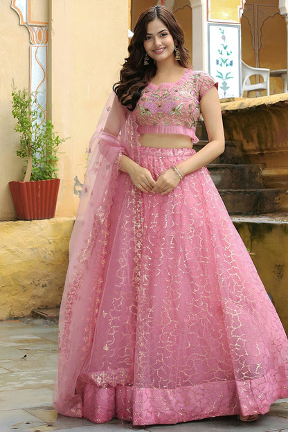 Soft Net Lehenga Choli In Pink Colour LC10110185