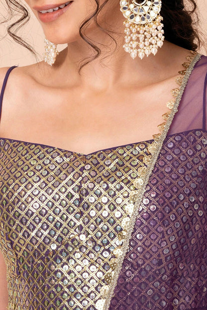Soft Net Lehenga Choli In Purple Colour LC10110161