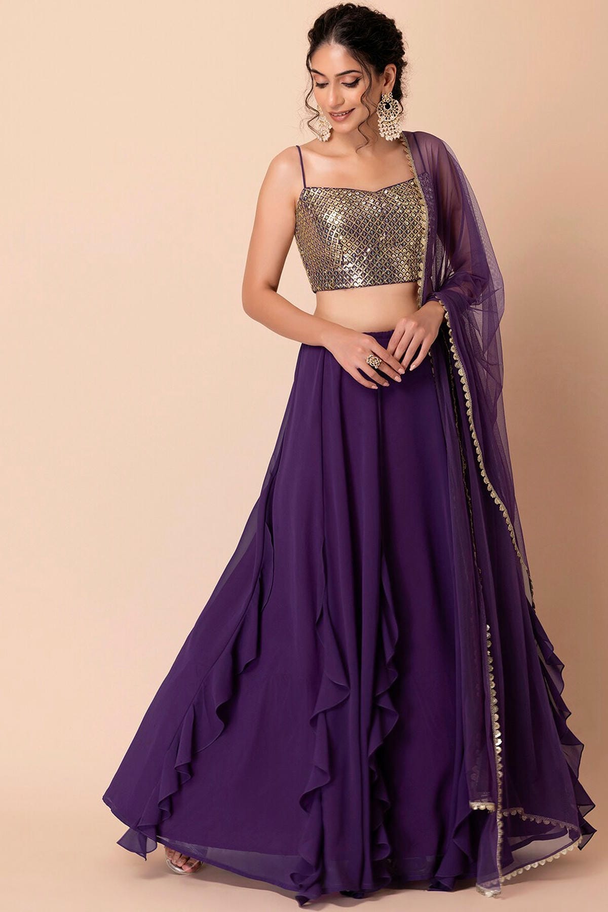 Soft Net Lehenga Choli In Purple Colour LC10110161