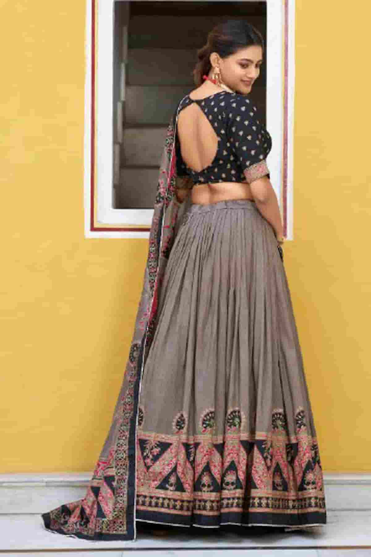Tasar Silk Zari Woven Work Lehenga Choli In Black Colour NCLD1300086