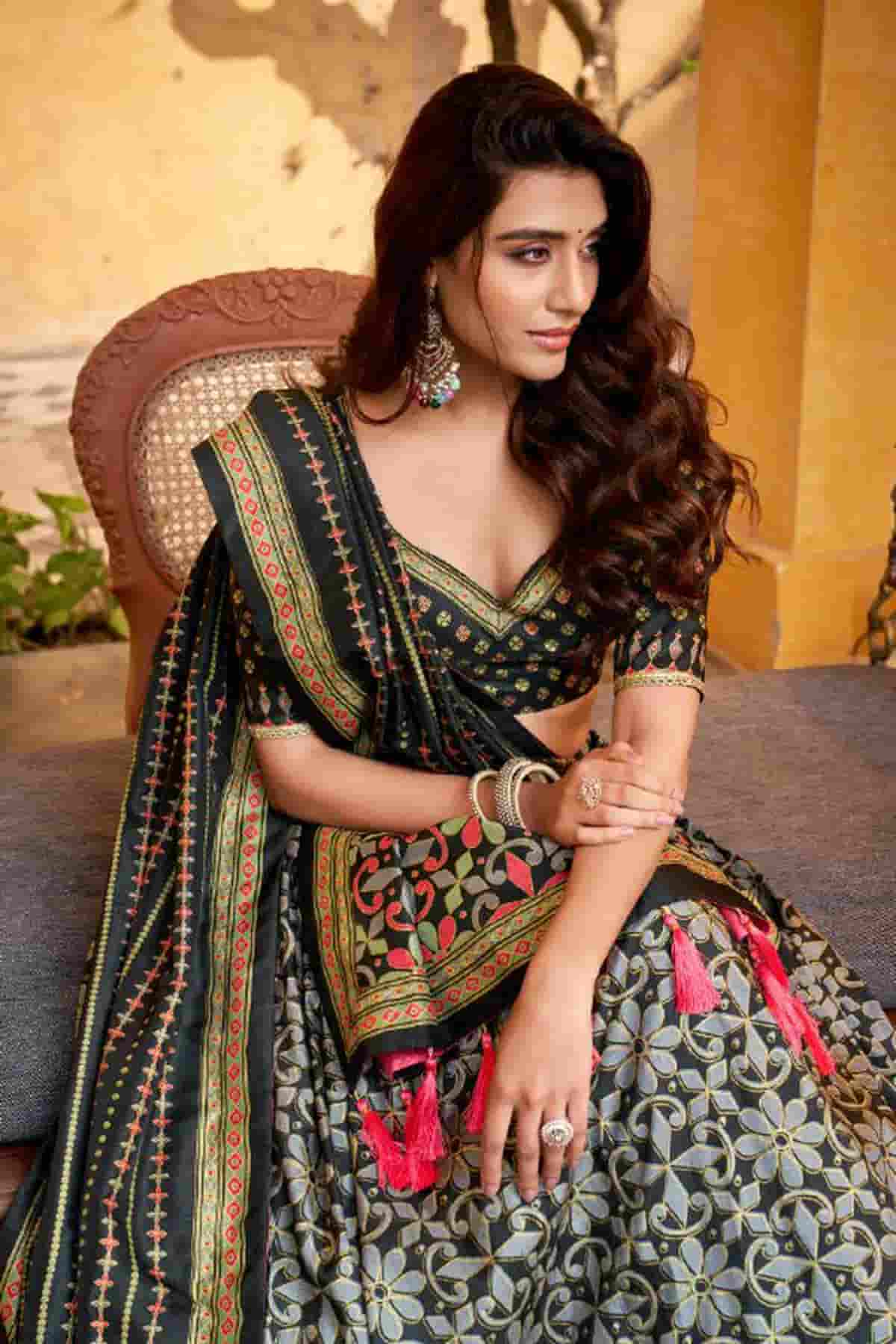 Tasar Silk Zari Woven Work Lehenga Choli In Black Colour NCLD1300090