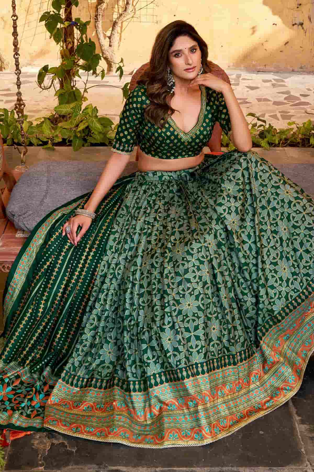 Tasar Silk Zari Woven Work Lehenga Choli In Green Colour NCLD1300091