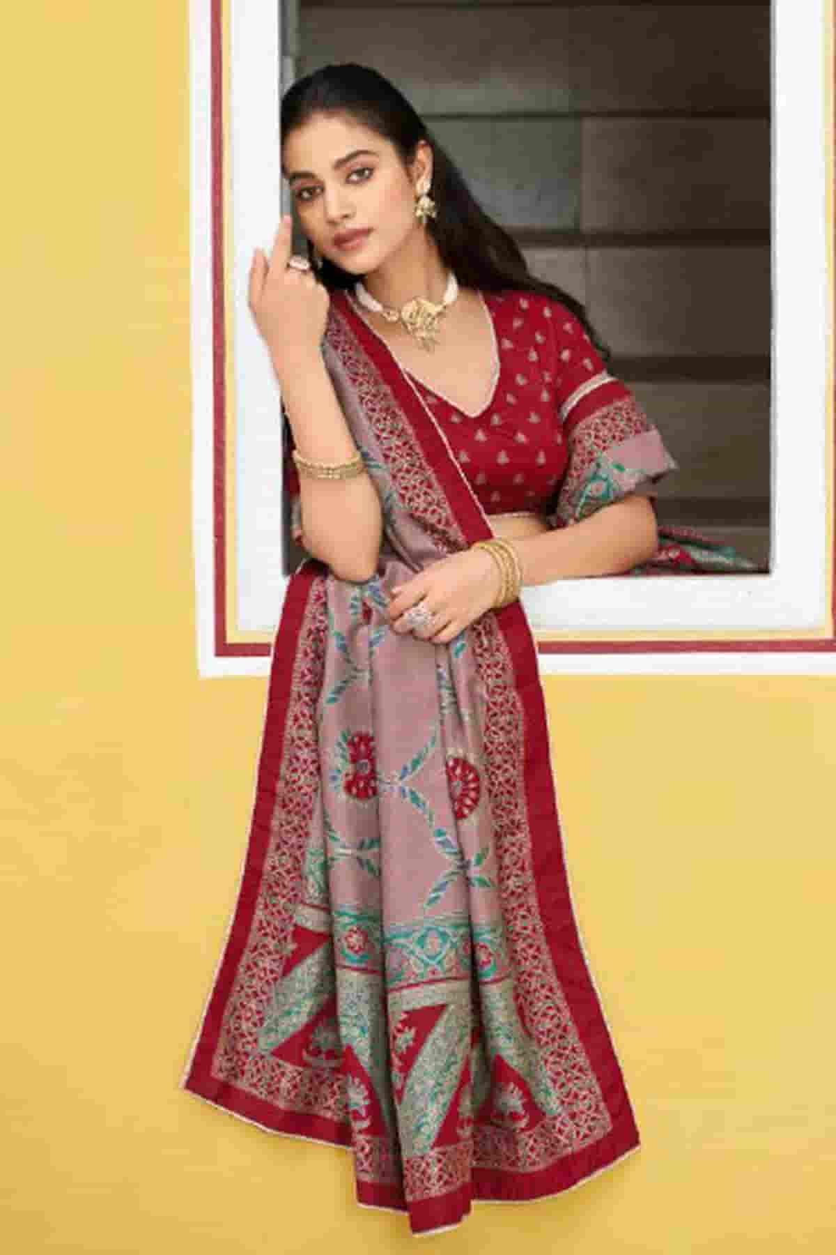 Tasar Silk Zari Woven Work Lehenga Choli In Maroon Colour NCLD1300087