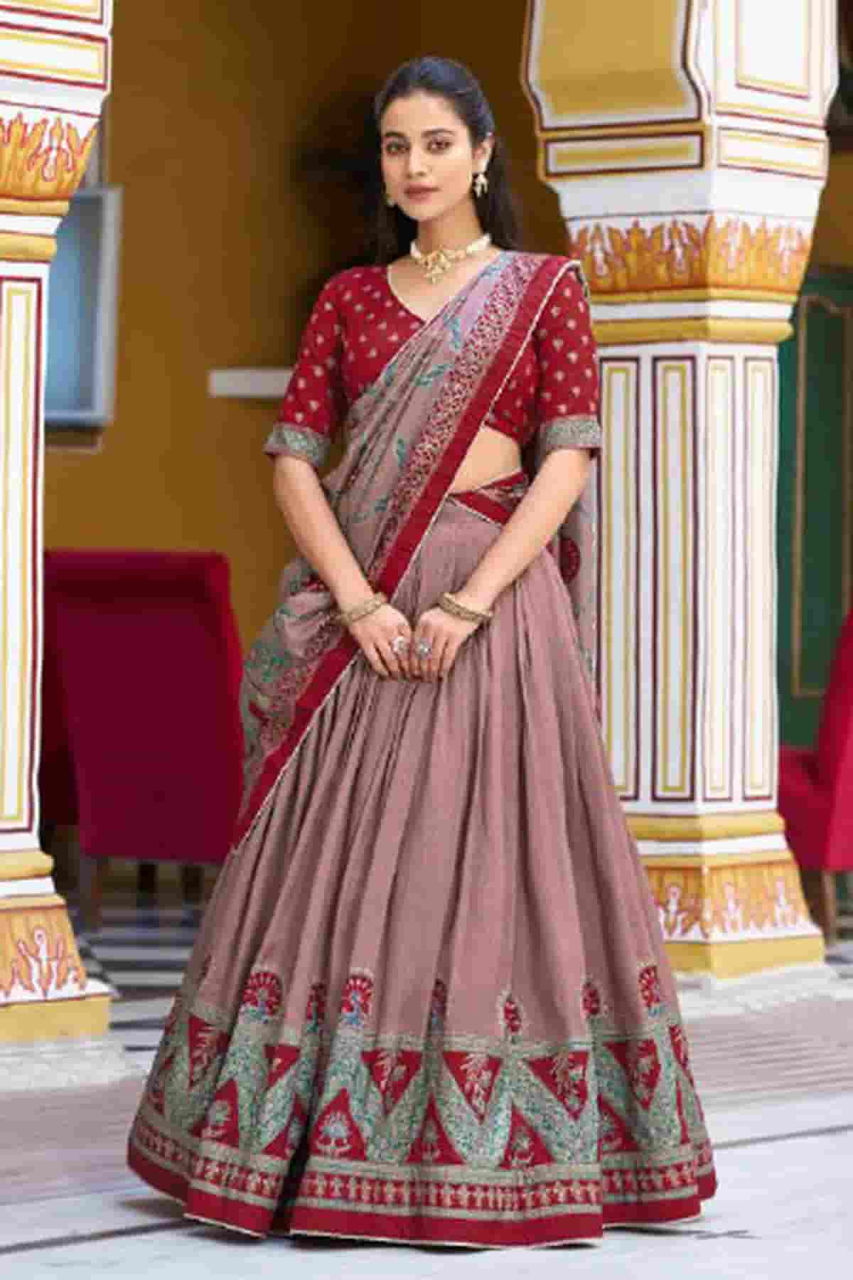 Tasar Silk Zari Woven Work Lehenga Choli In Maroon Colour NCLD1300087