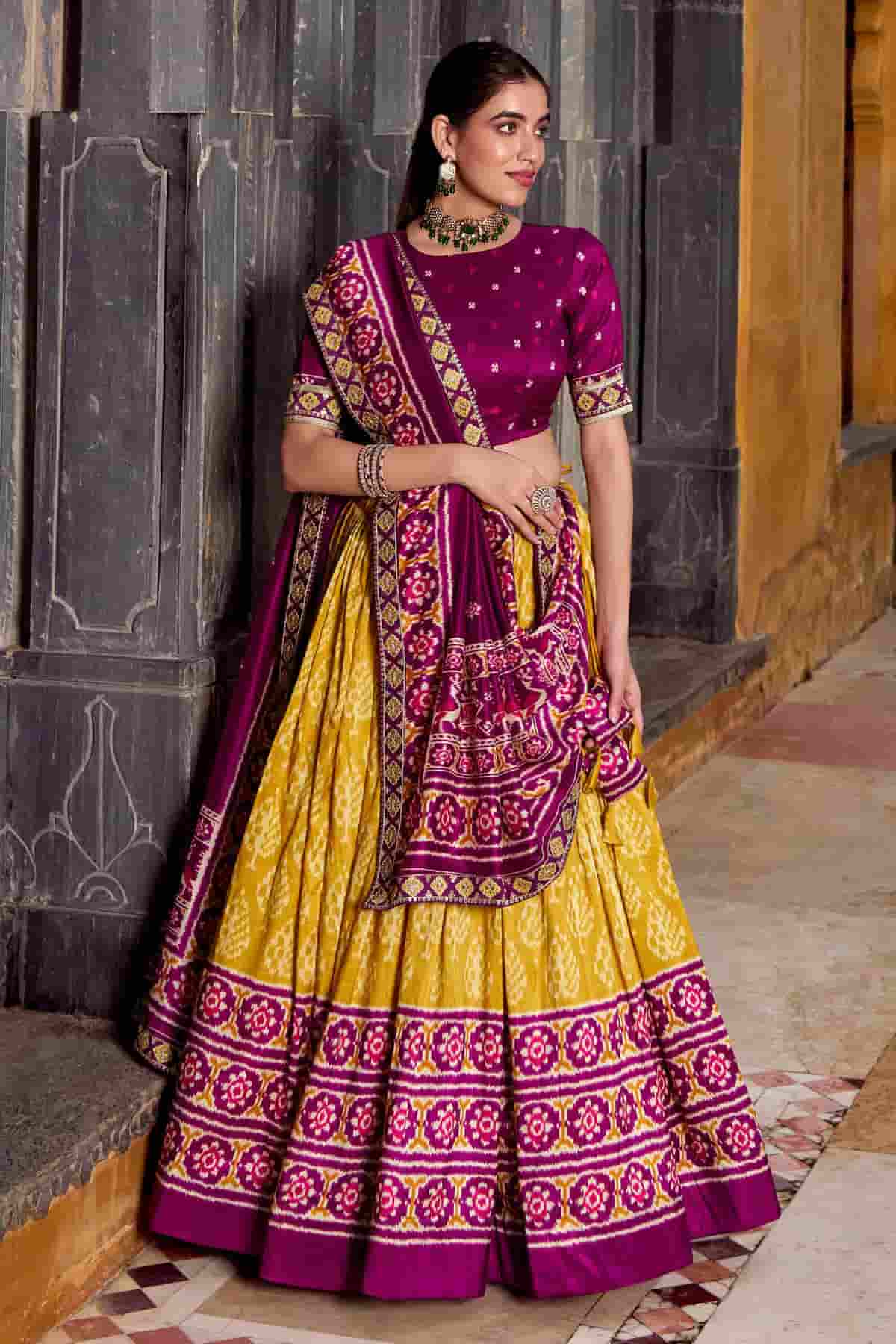 Tasar Silk Zari Woven Work Lehenga Choli In Mustard Colour NCLD1300069