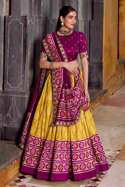 Tasar Silk Zari Woven Work Lehenga Choli In Mustard Colour NCLD1300069