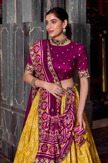 Tasar Silk Zari Woven Work Lehenga Choli In Mustard Colour NCLD1300069