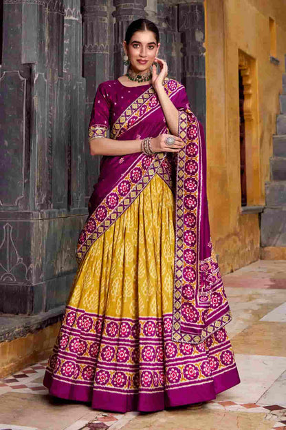 Tasar Silk Zari Woven Work Lehenga Choli In Mustard Colour NCLD1300069