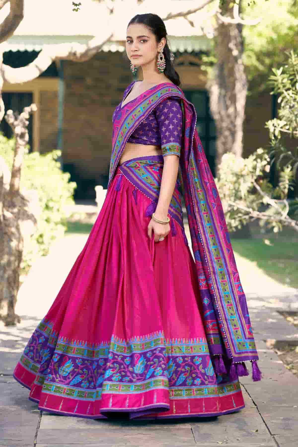 Tasar Silk Zari Woven Work Lehenga Choli In Pink Colour NCLD1300056