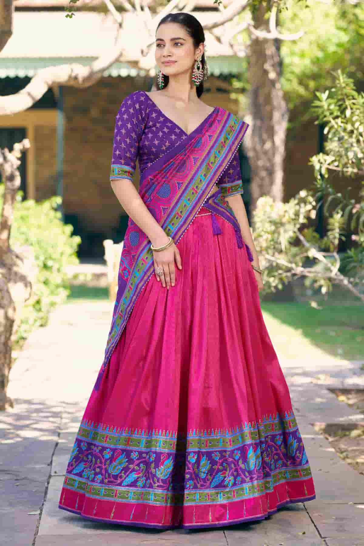 Tasar Silk Zari Woven Work Lehenga Choli In Pink Colour NCLD1300056