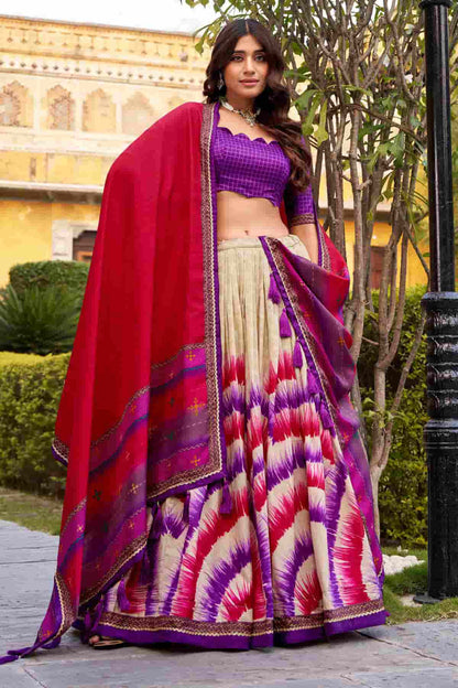 Tasar Silk Zari Woven Work Lehenga Choli In Purple Colour NCLD1300065