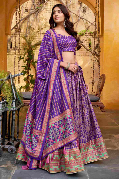 Tasar Silk Zari Woven Work Lehenga Choli In Purple Colour NCLD1300092
