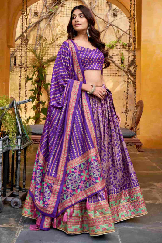 Tasar Silk Zari Woven Work Lehenga Choli In Purple Colour NCLD1300092
