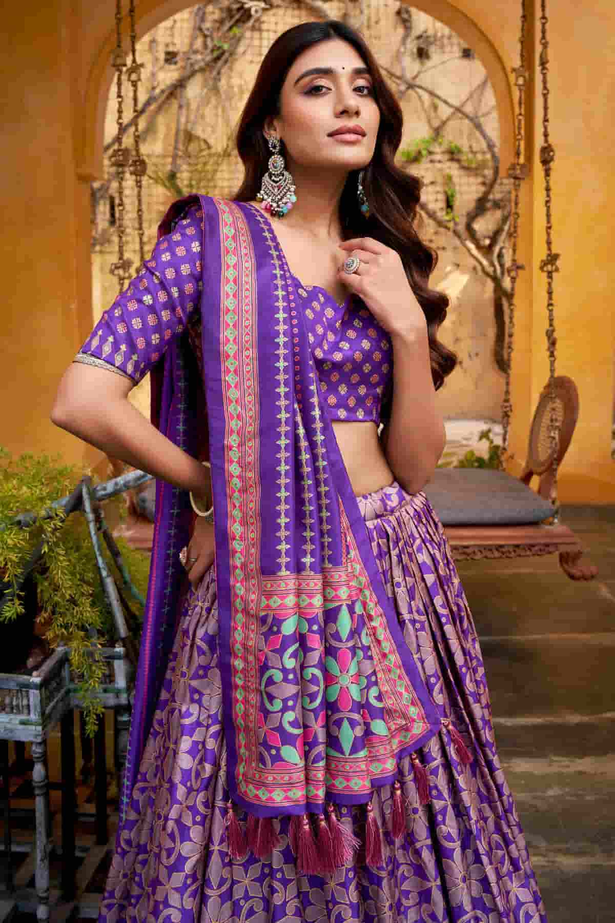 Tasar Silk Zari Woven Work Lehenga Choli In Purple Colour NCLD1300092
