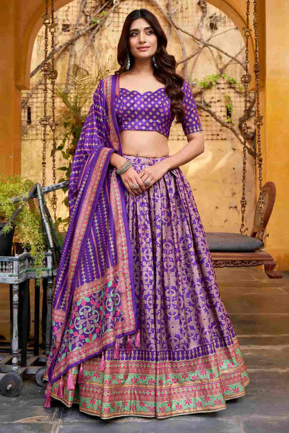 Tasar Silk Zari Woven Work Lehenga Choli In Purple Colour NCLD1300092