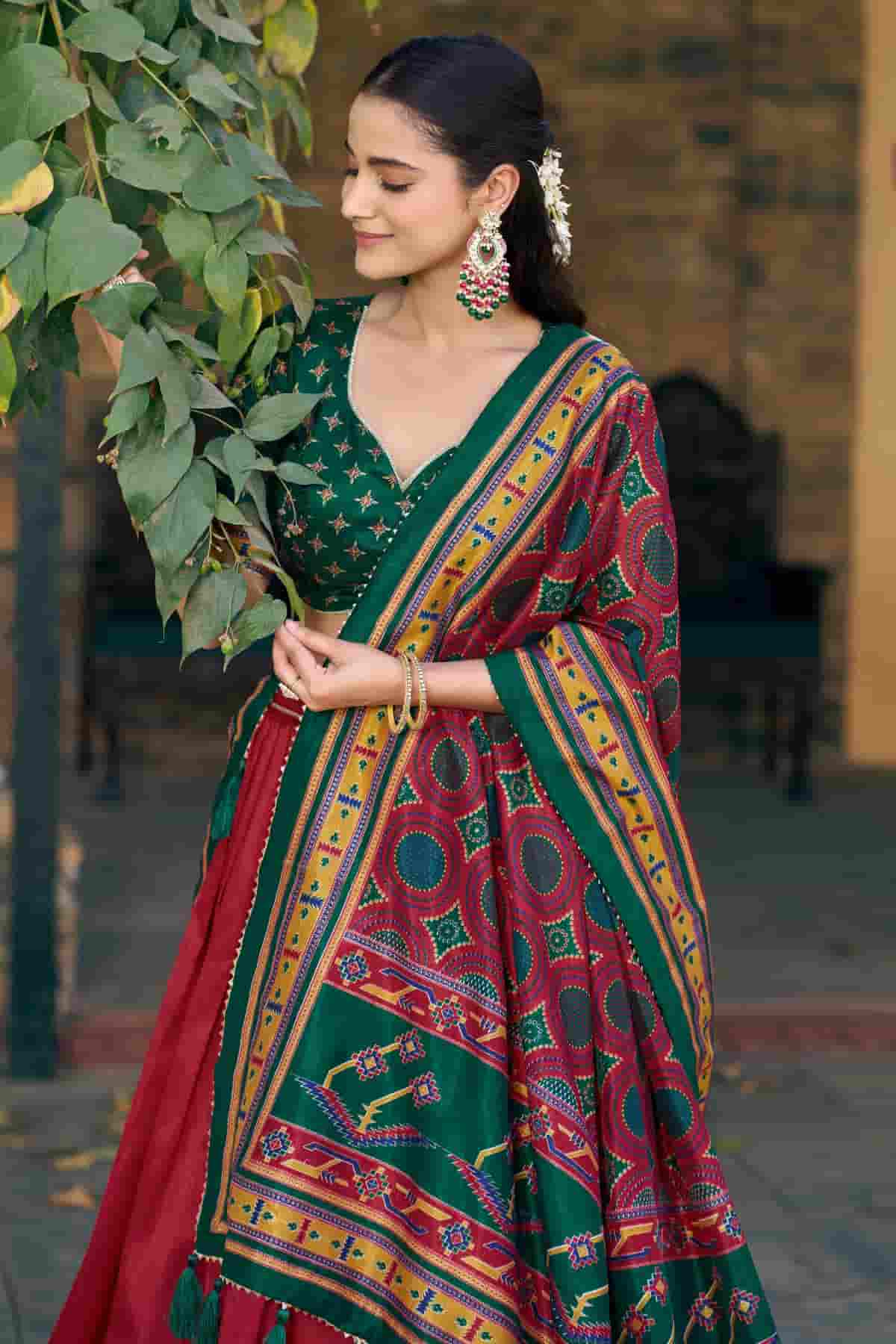 Tasar Silk Zari Woven Work Lehenga Choli In RED Colour NCLD1300058