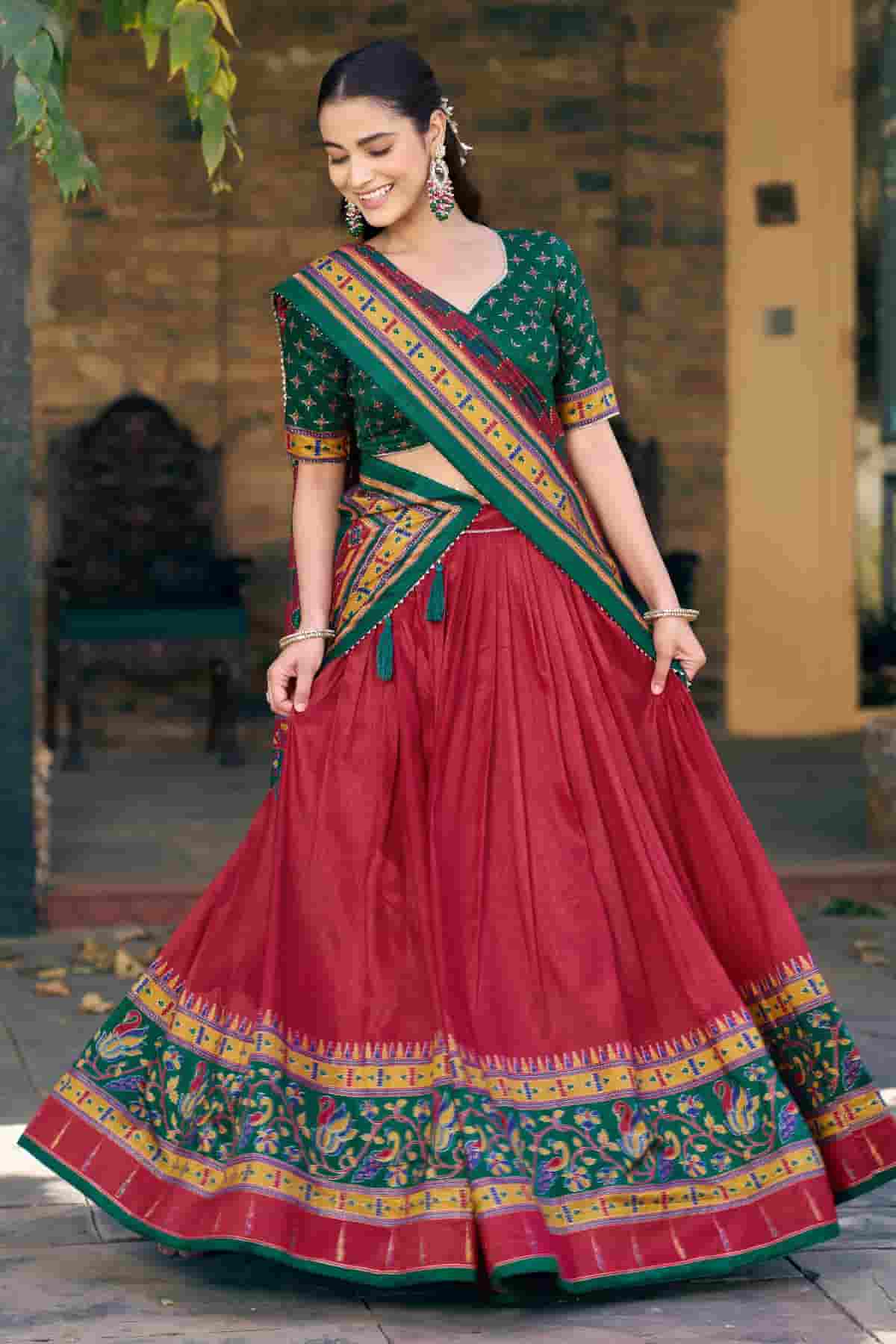 Tasar Silk Zari Woven Work Lehenga Choli In RED Colour NCLD1300058