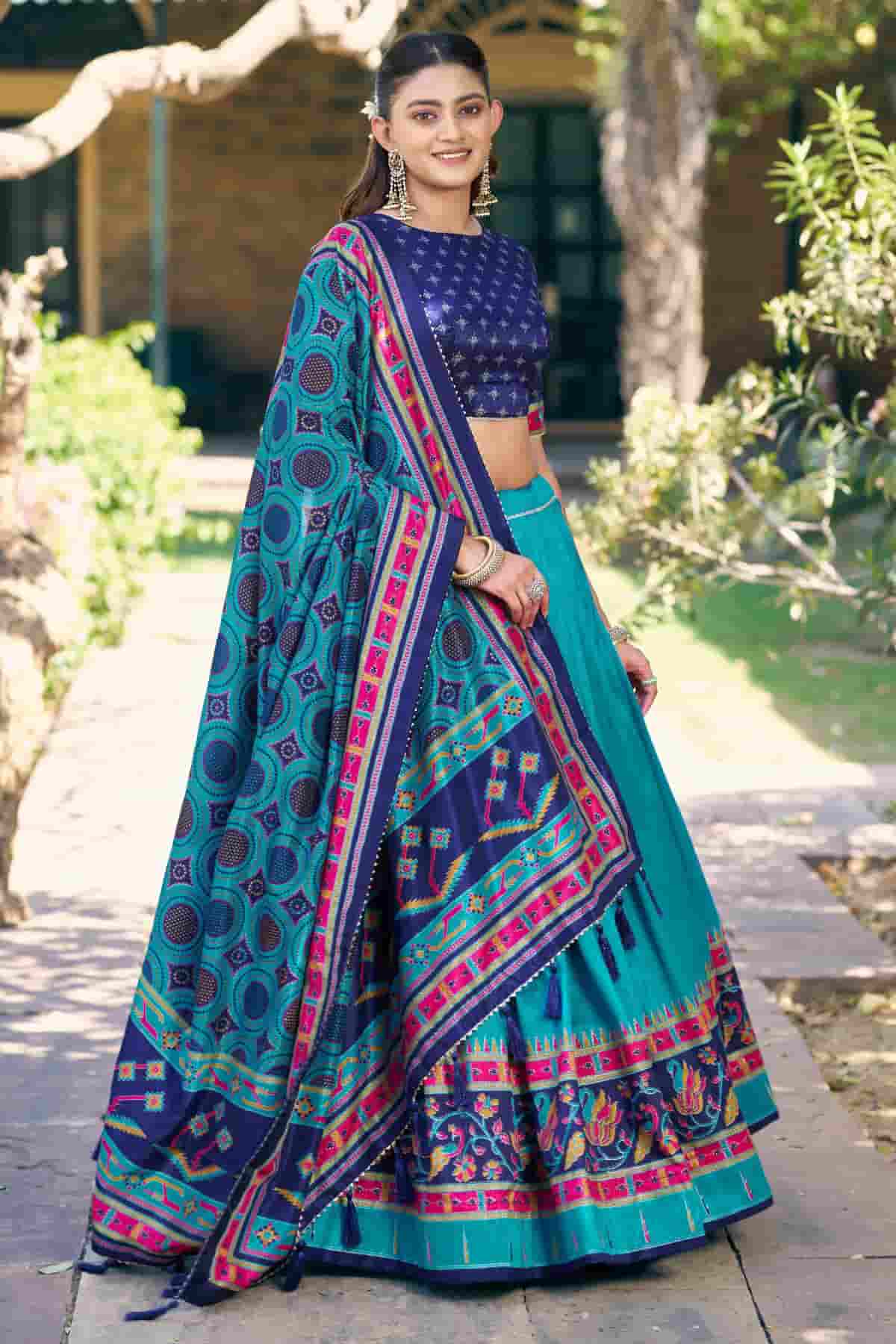 Tasar Silk Zari Woven Work Lehenga Choli In Sky Blue Colour NCLD1300059