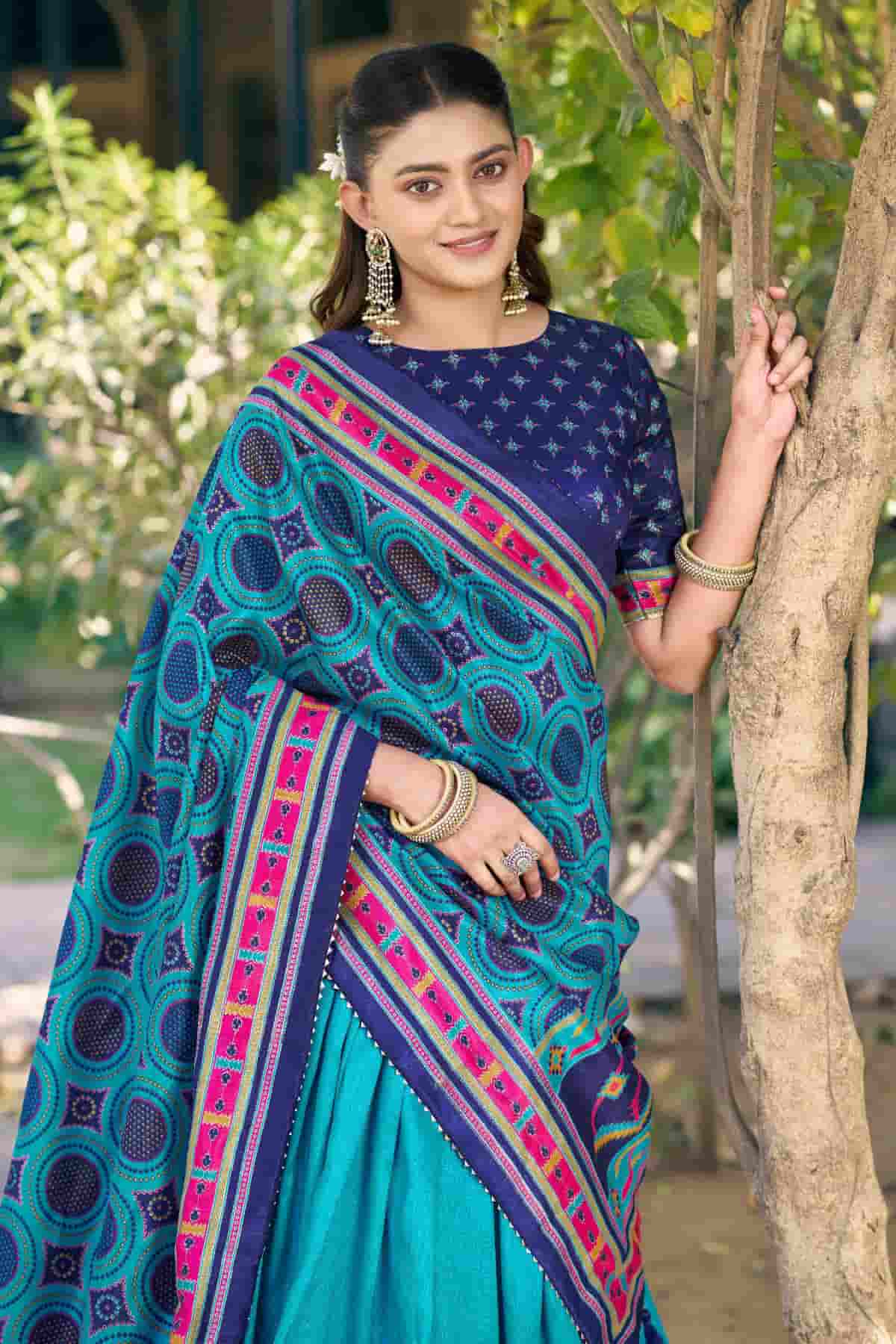 Tasar Silk Zari Woven Work Lehenga Choli In Sky Blue Colour NCLD1300059