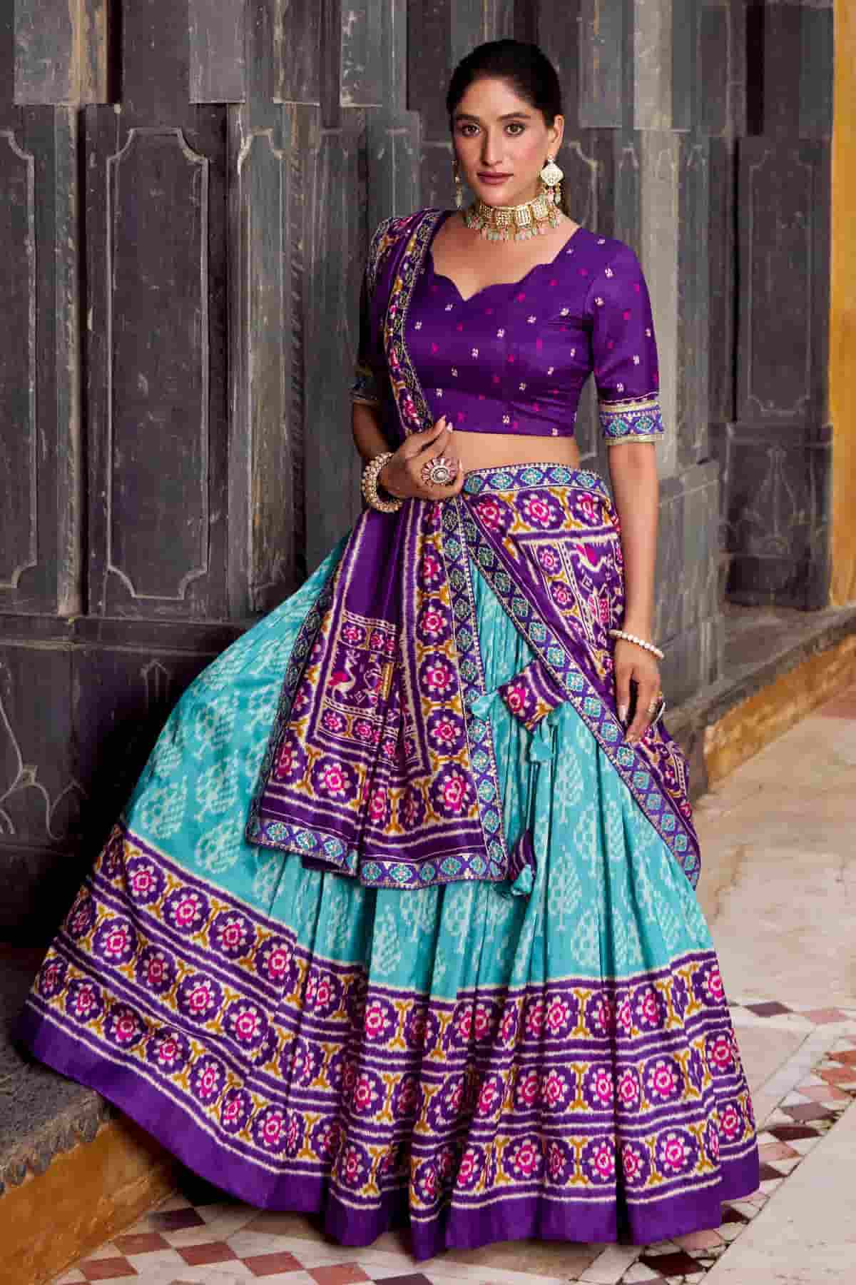 Tasar Silk Zari Woven Work Lehenga Choli In Sky Blue Colour NCLD1300070