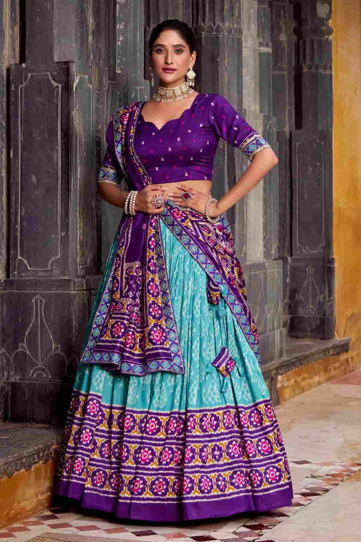 Tasar Silk Zari Woven Work Lehenga Choli In Sky Blue Colour NCLD1300070