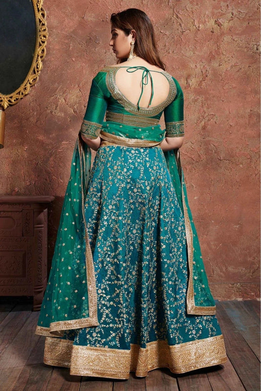 Teal Art Silk Lehenga Choli NCLC10110285