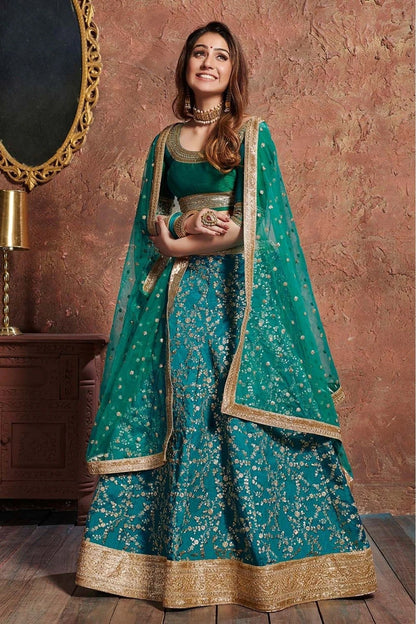 Teal Art Silk Lehenga Choli NCLC10110285