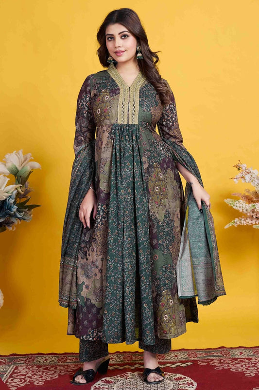 Teal Cotton Stitched Pant Style Suit NCSS11410194