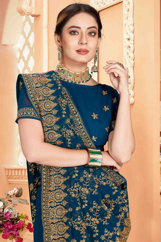 Teal Georgette Designer Saree NCSD10910752