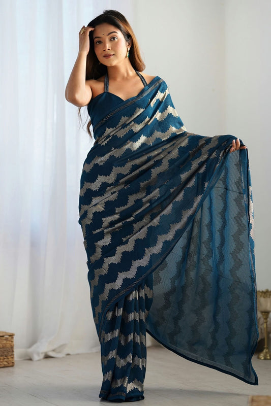 Teal Georgette Designer Saree NCSD11111529