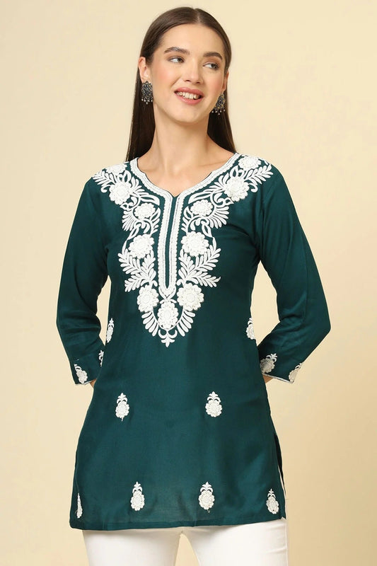 Teal Rayon Readymade Top  NCTP11112264