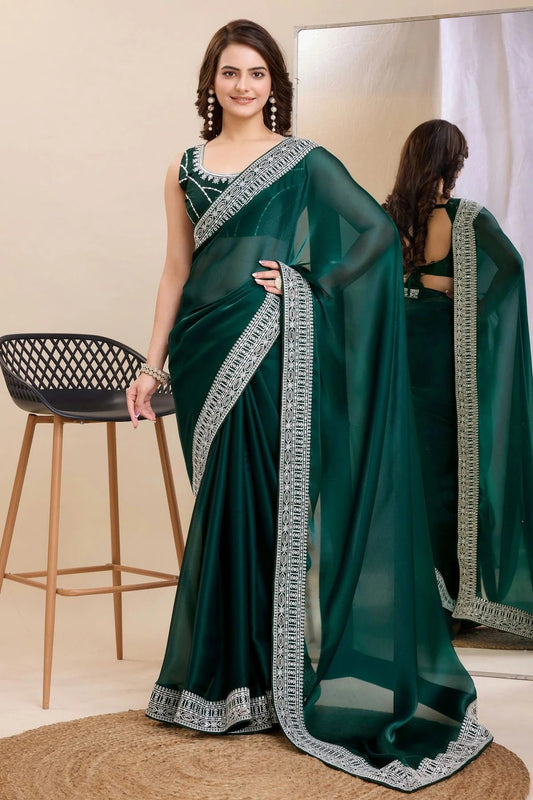 Teal Silk Saree NCSD11112492