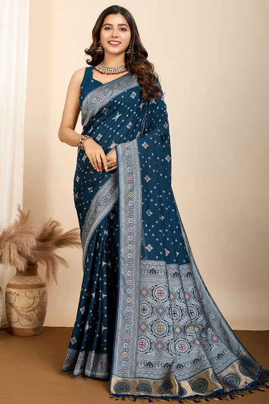 Teal Soft Silk Traditional Saree NCSD11111103