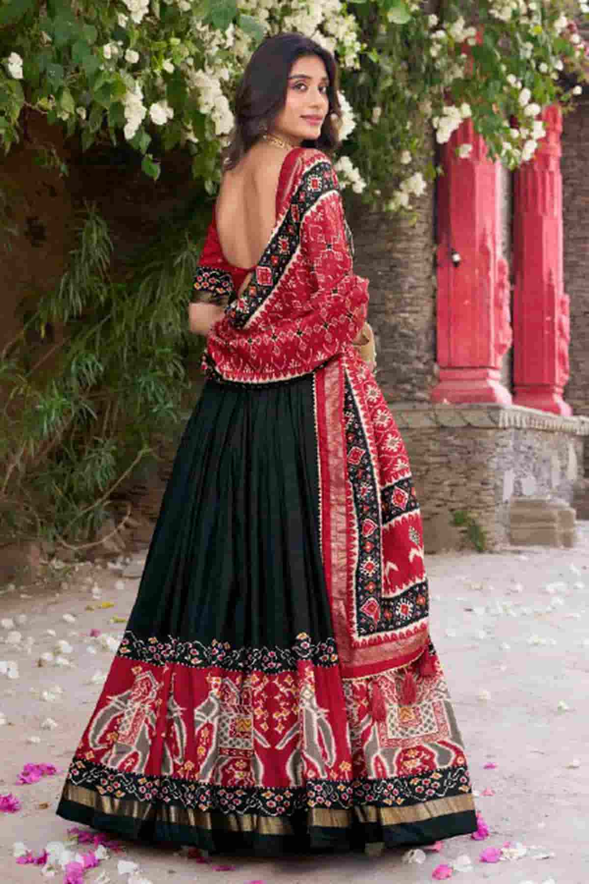 Tussar Silk Zari Woven Work Lehenga Choli In Black Colour NCLD1300076