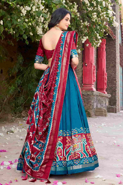 Tussar Silk Zari Woven Work Lehenga Choli In Light Blue Colour NCLD1300078