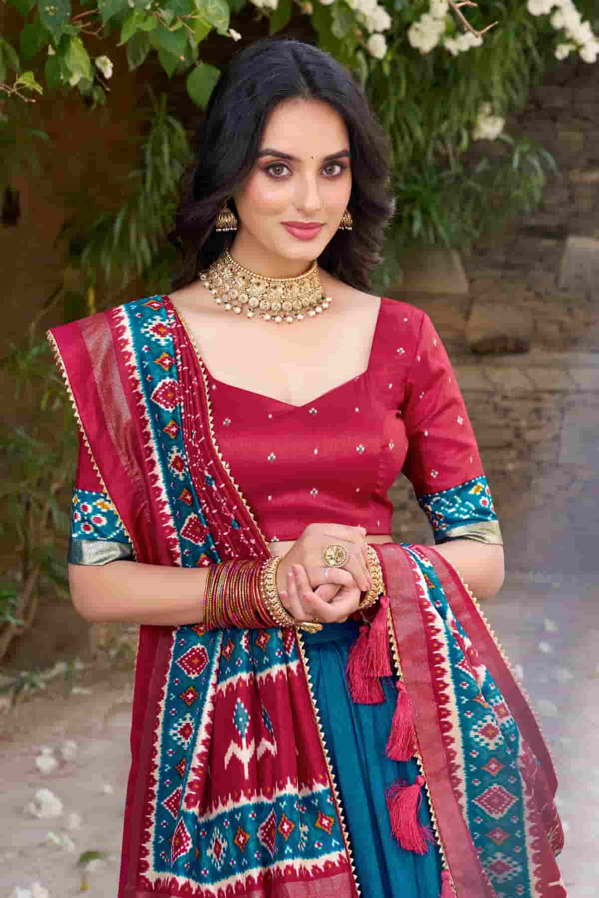 Tussar Silk Zari Woven Work Lehenga Choli In Light Blue Colour NCLD1300078