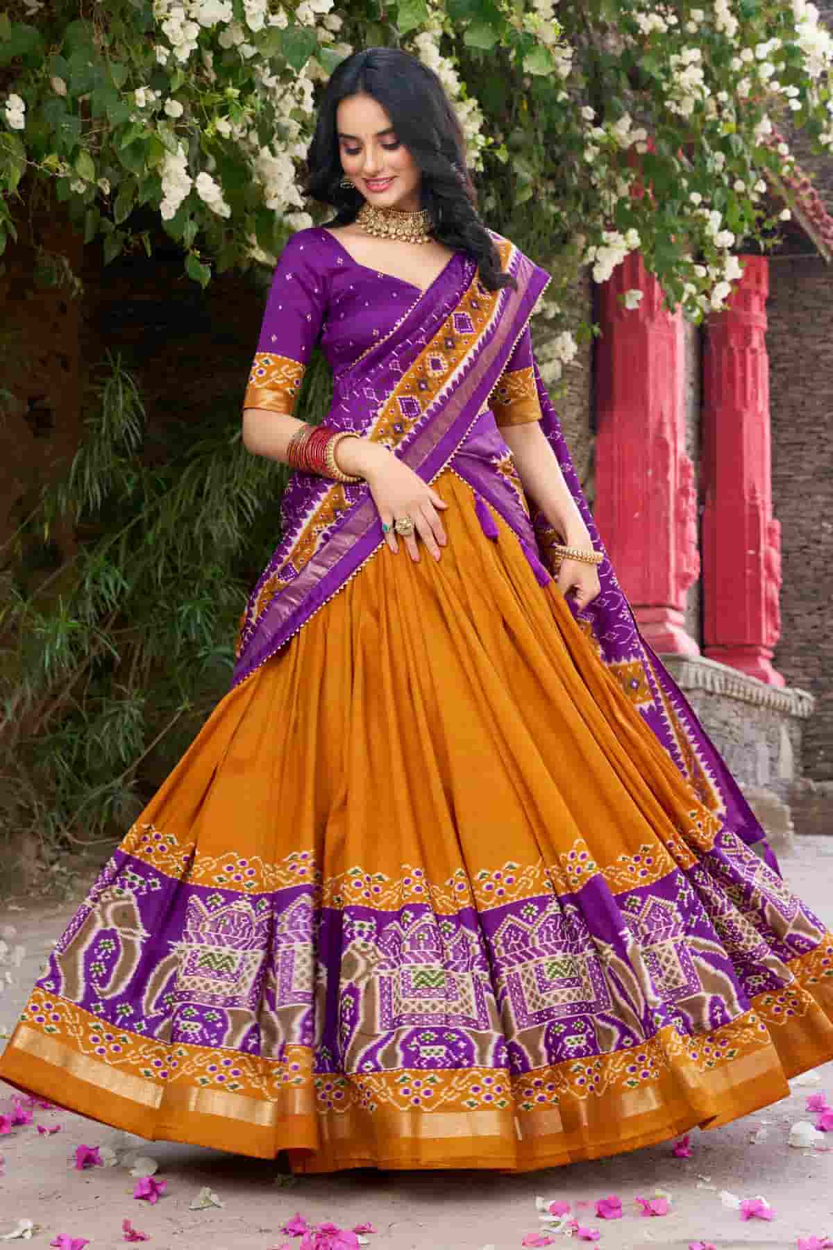 Tussar Silk Zari Woven Work Lehenga Choli In Mustard Colour NCLD1300077
