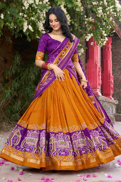 Tussar Silk Zari Woven Work Lehenga Choli In Mustard Colour NCLD1300077