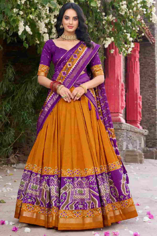 Tussar Silk Zari Woven Work Lehenga Choli In Mustard Colour NCLD1300077