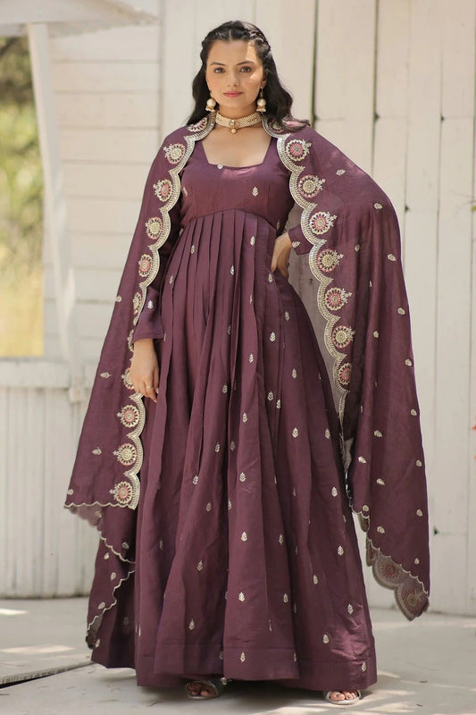 Vichitra Shimmer Readymade Long Gown NCGW11112424