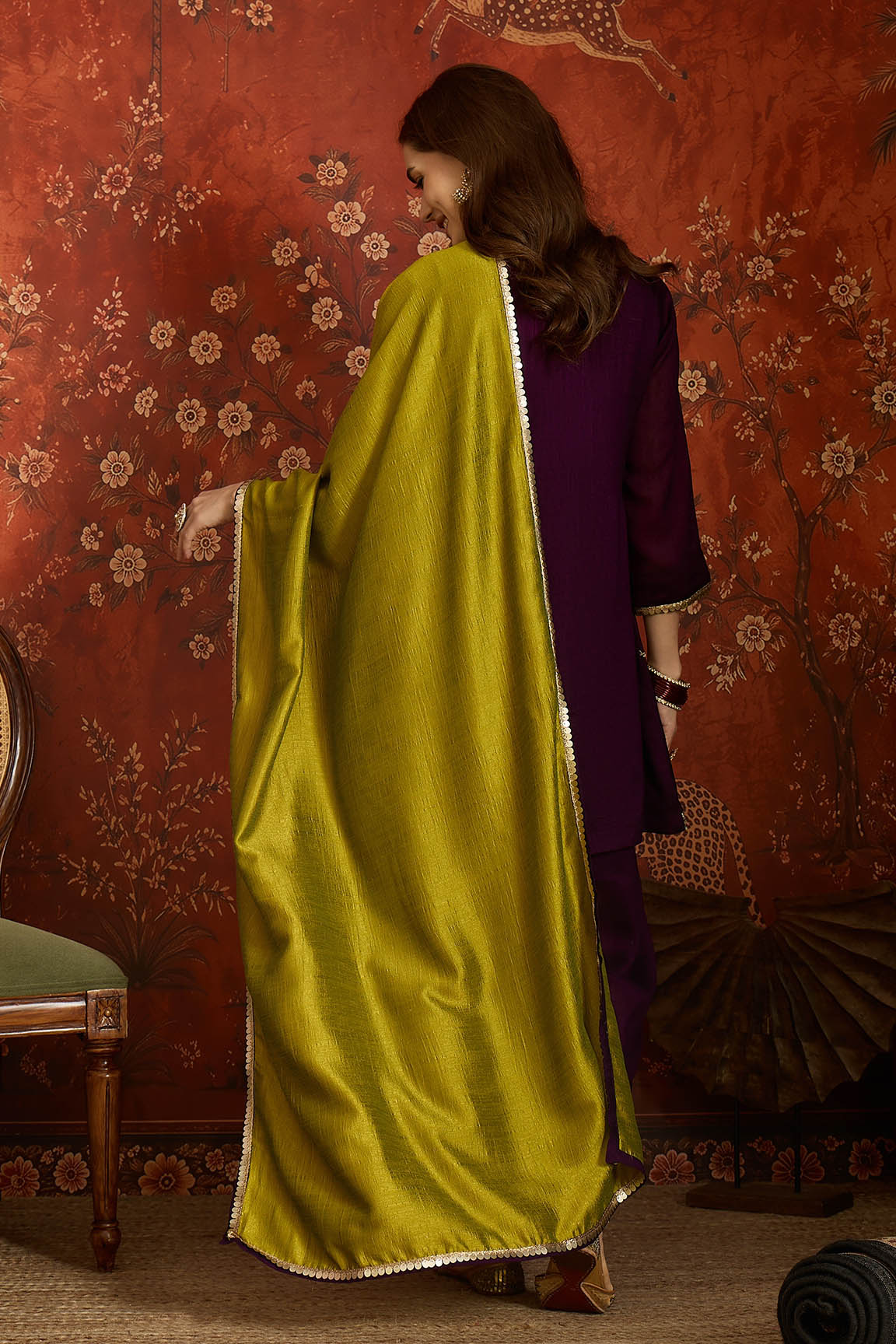 Vichitra Silk Embroidery Work Palazzo Pant Suit In Purple Colour NCSS1113636