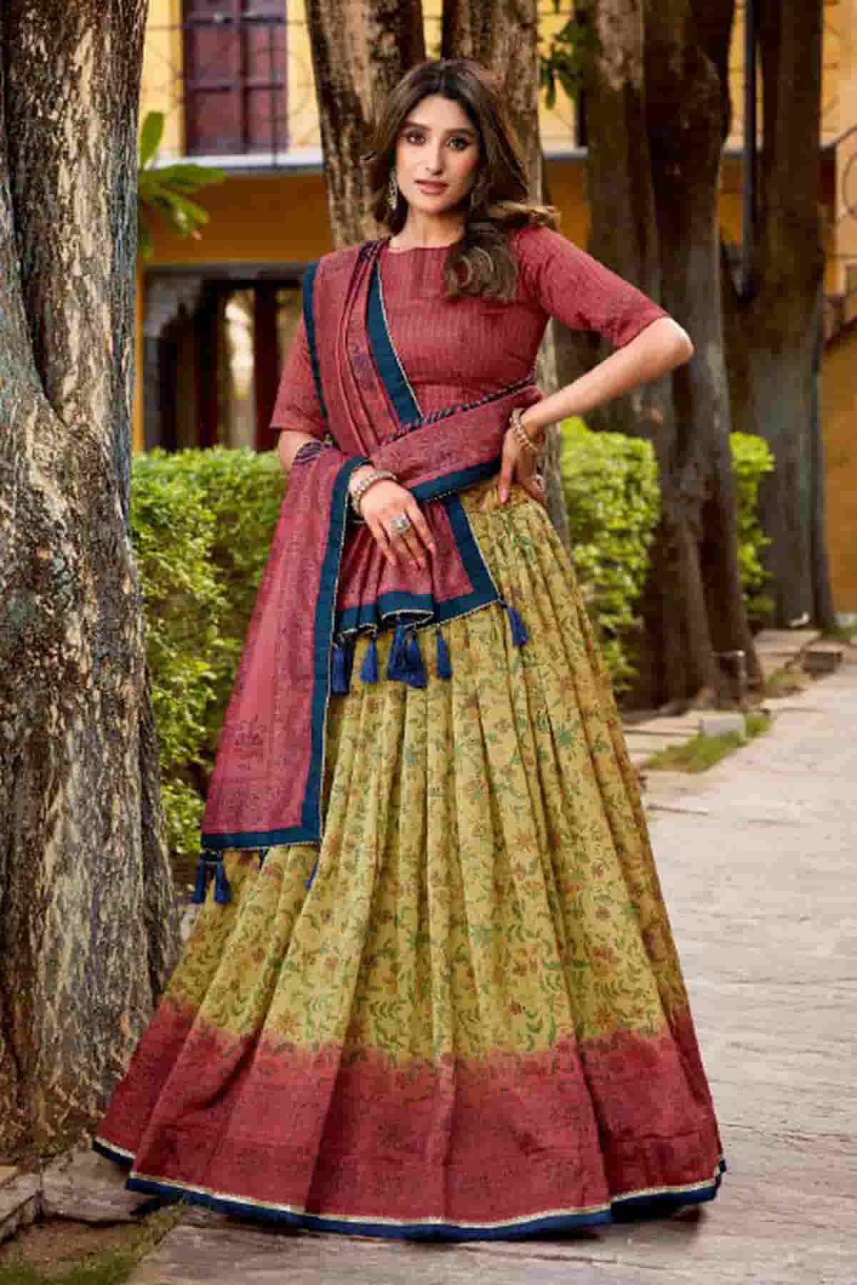 Vichitra Silk Zari Woven Work Lehenga Choli In Cream Colour NCLD1300060