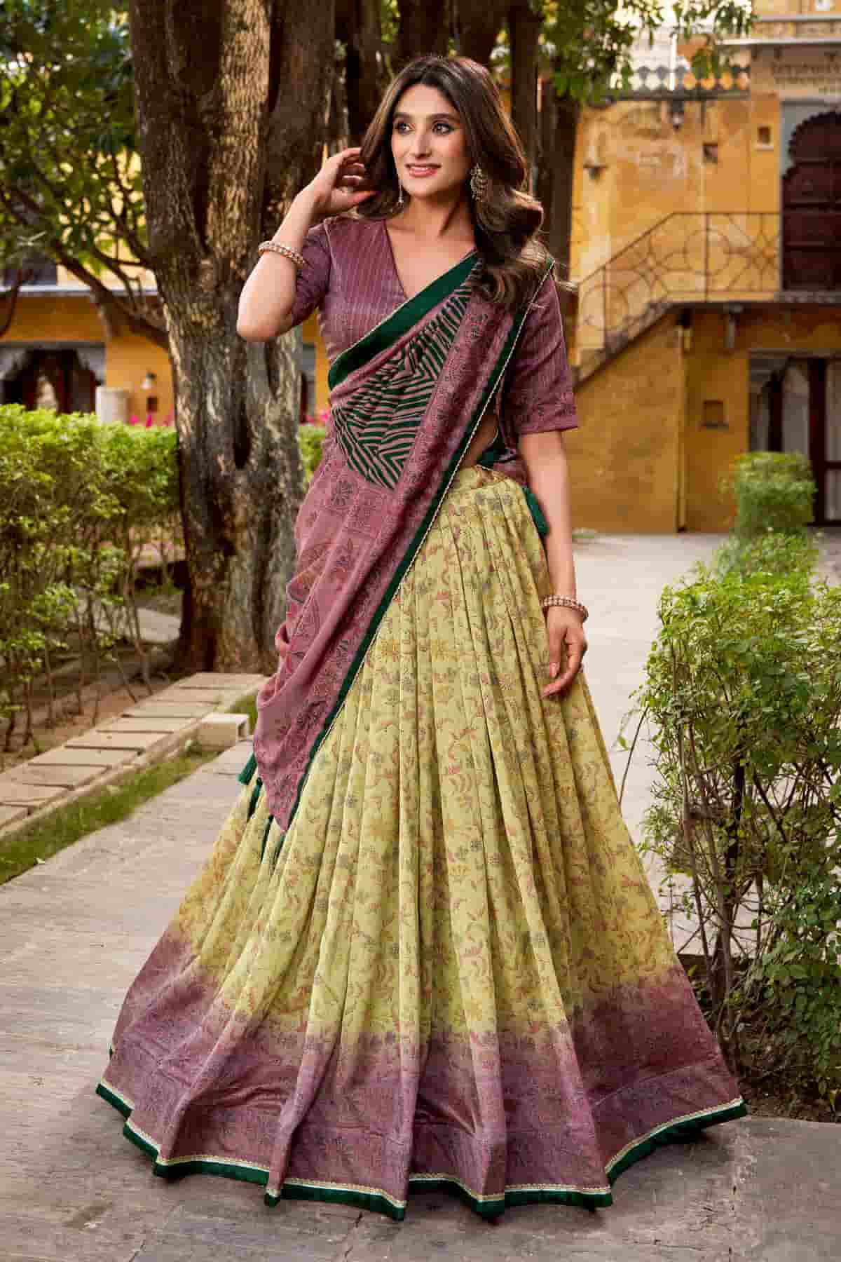 Vichitra Silk Zari Woven Work Lehenga Choli In Mauve Colour NCLD1300063