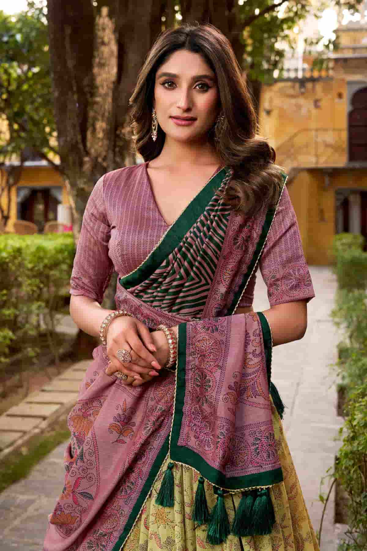 Vichitra Silk Zari Woven Work Lehenga Choli In Mauve Colour NCLD1300063