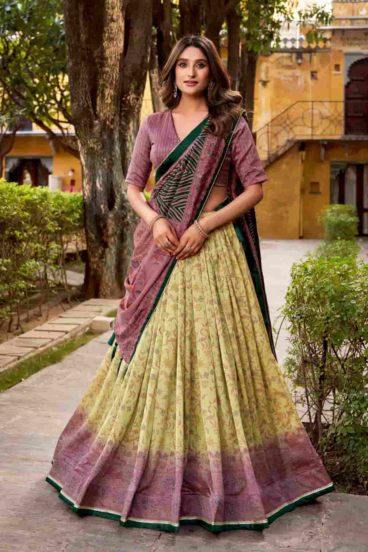 Vichitra Silk Zari Woven Work Lehenga Choli In Mauve Colour NCLD1300063