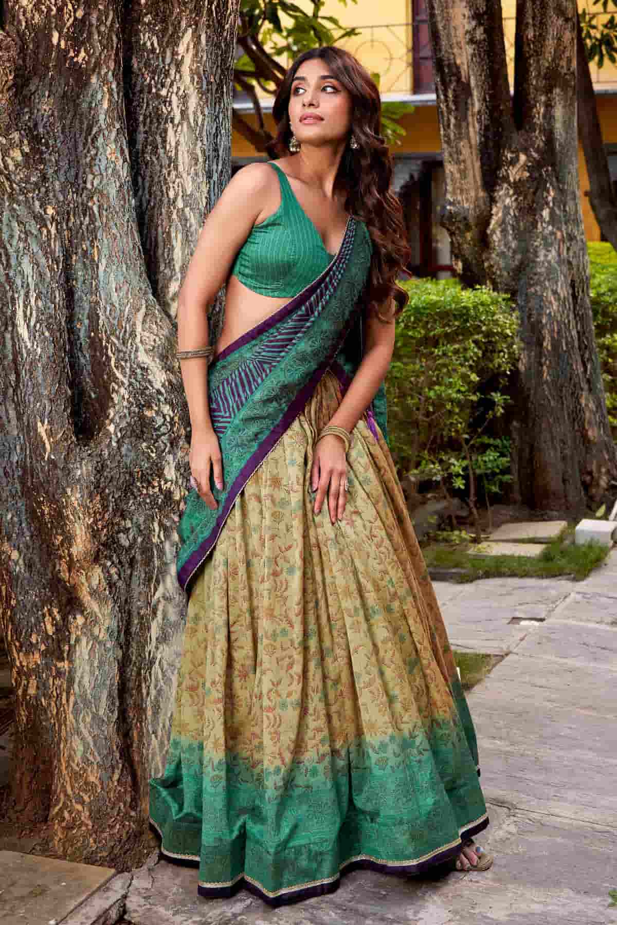 Vichitra Silk Zari Woven Work Lehenga Choli In Teal Green Colour NCLD1300062