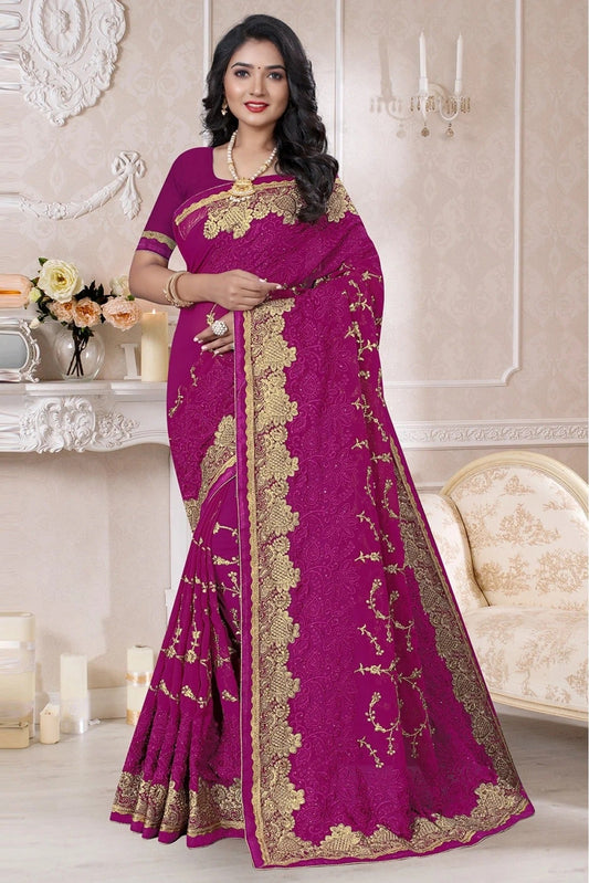 Violet Georgette Designer Saree NCSD10910546