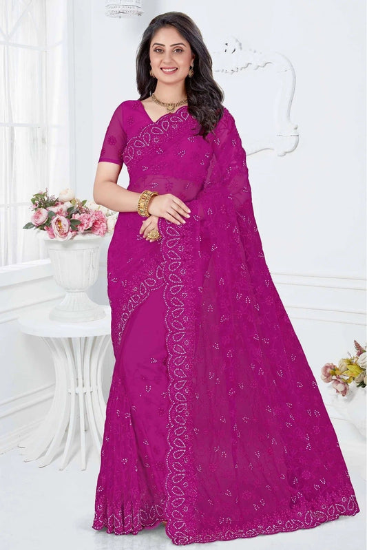 Violet Net Designer Saree NCSD10910653