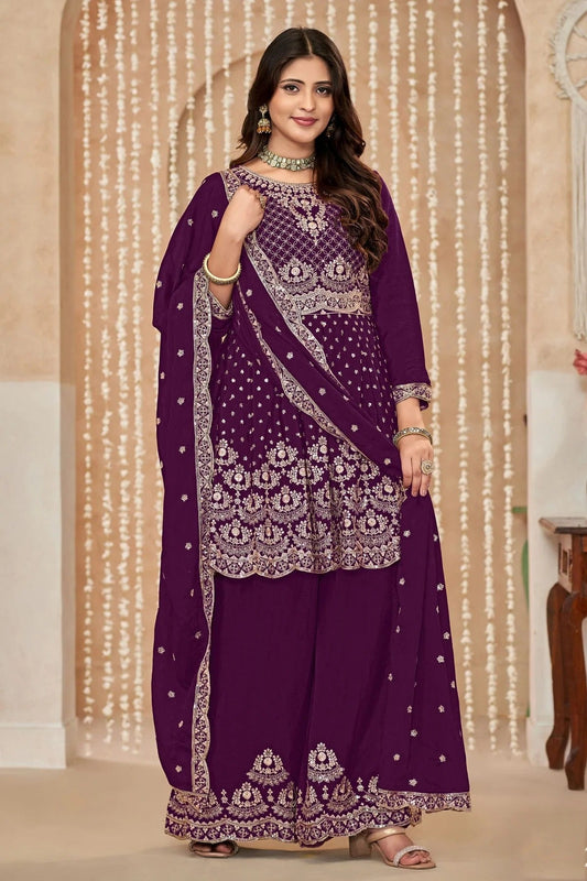 Voilet Chinon Palazzo Pant Suit NCSM10510199