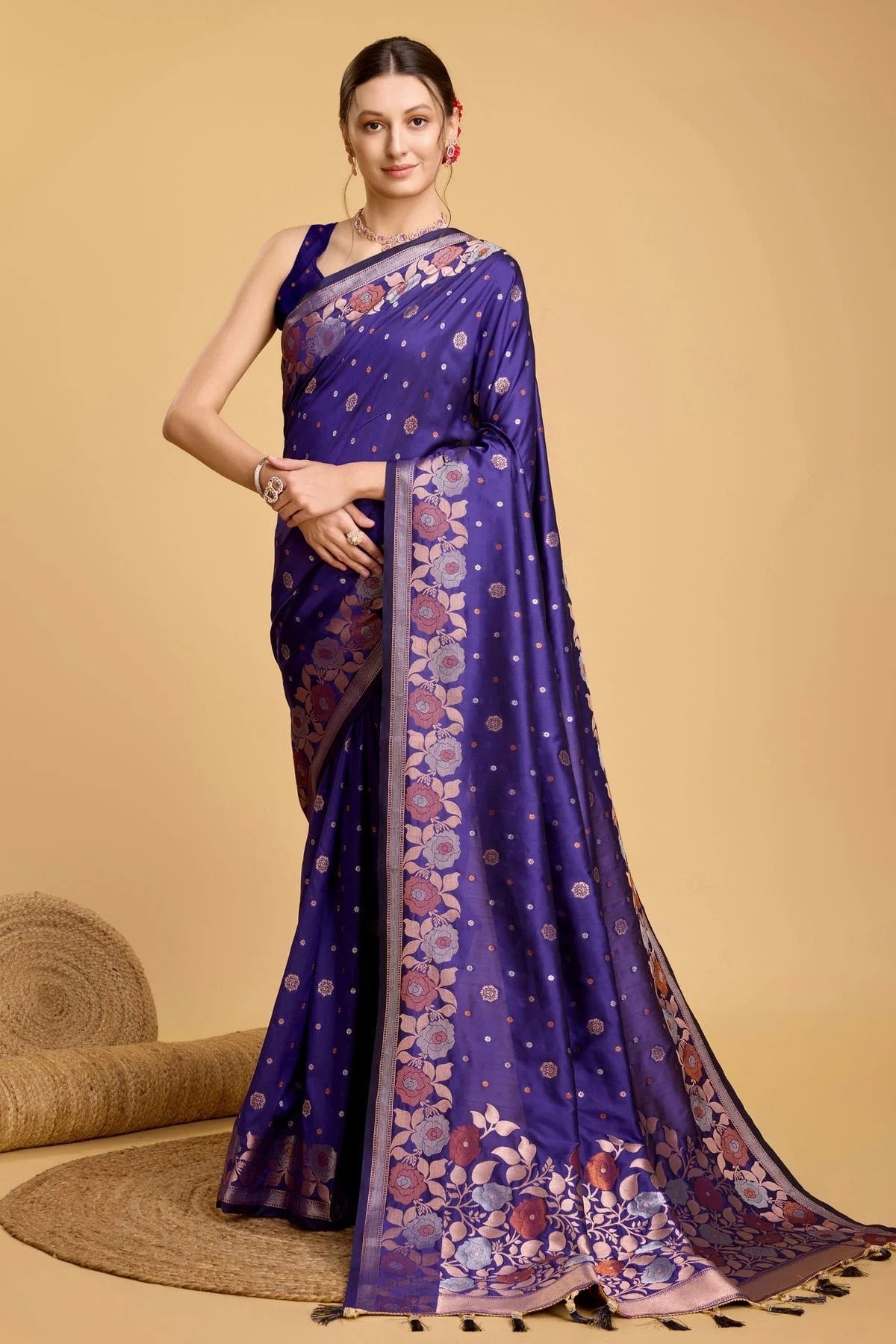 Voilet Silk Saree NCSD11112584